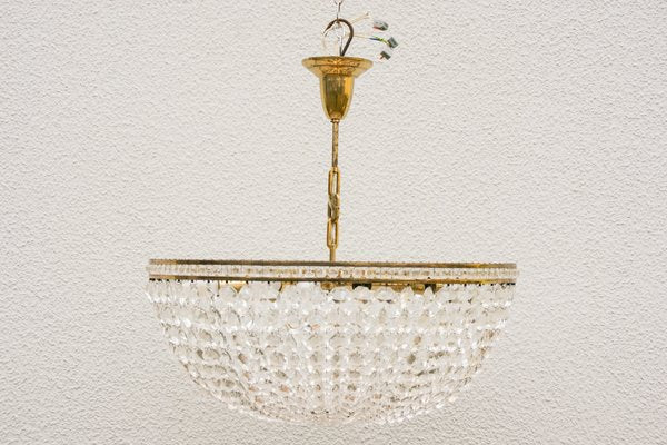 Austrian Crystal Glass Chandelier from Bakalovits and Sons, 1950s-DUM-1155192