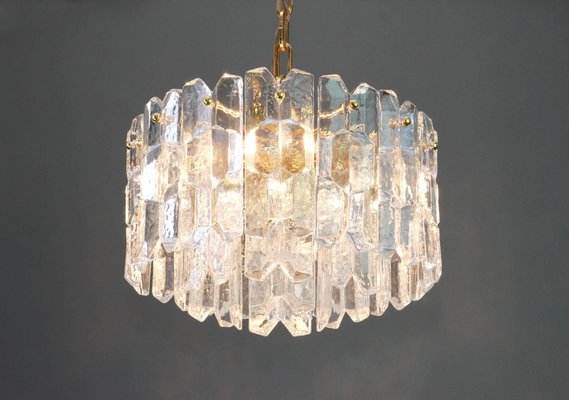 Austrian Gilt Brass Crystal Glass Light Fixture by Palazzo for Kalmar, 1970-UGR-1085612