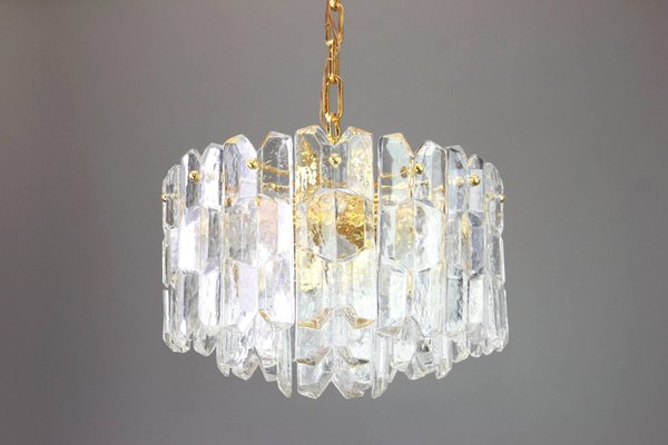 Austrian Gilt Brass Crystal Glass Light Fixture by Palazzo for Kalmar, 1970-UGR-1085612