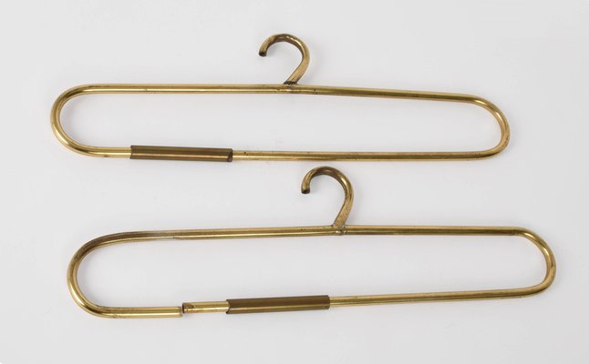 Austrian Hollywood Regency Solid Brass Coat Hangers, 1970s, Set of 4-JDR-1125498