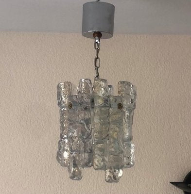 Austrian ''Ice-Glass'' Ceiling Lamp from Kalmar, 1970s-TPE-892552