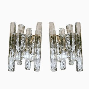 Austrian Ice Glass Wall Sconces by J.T. Kalmar, Set of 2-QRS-989518