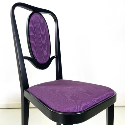 Austrian Modern Chairs 414 in Black Wood & Purple Fabric attributed to Kammerer Thonet, 1990s, Set of 3-GDD-1740087