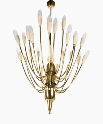 Austrian Monumental Sputnik Chandelier in Enamel & Brass from Kalmar, 1950s-DEK-932701