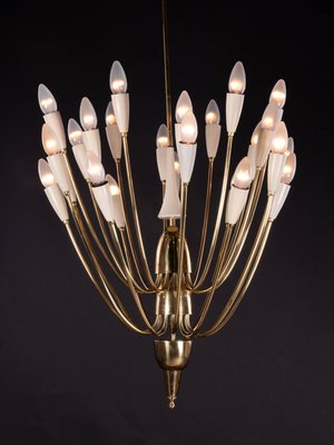 Austrian Monumental Sputnik Chandelier in Enamel & Brass from Kalmar, 1950s-DEK-932701