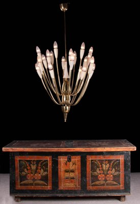 Austrian Monumental Sputnik Chandelier in Enamel & Brass from Kalmar, 1950s-DEK-932701