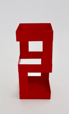 Austrian Red Metal Umbrella Stand, 1970s-NB-657461