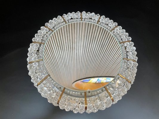 Austrian Round Illuminated Wall Mirror with Brass Details by Emil Stejnar for Rupert Nikoll, 1950s-JP-1090074