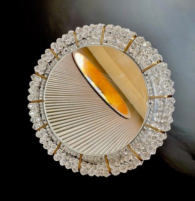 Austrian Round Illuminated Wall Mirror with Brass Details by Emil Stejnar for Rupert Nikoll, 1950s-JP-1090074