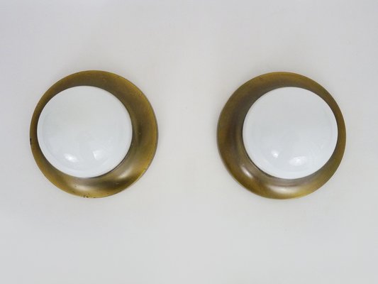 Austrian Space Age Wall Light in Opaline and Golden Metal, 1970s-MZP-1727123