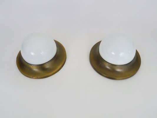 Austrian Space Age Wall Light in Opaline and Golden Metal, 1970s-MZP-1727123