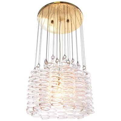 Austrian Spiral Cascade Chandelier in Murano Glass & Brass from Kalmar, 1960s-DEK-932410