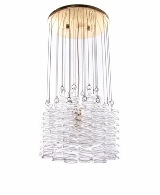 Austrian Spiral Cascade Chandelier in Murano Glass & Brass from Kalmar, 1960s-DEK-932410