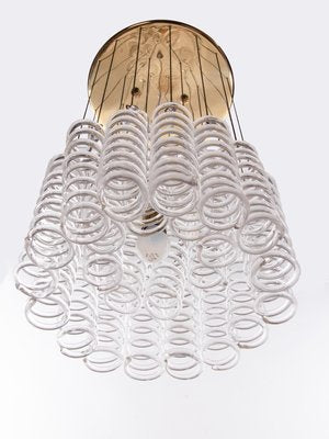 Austrian Spiral Cascade Chandelier in Murano Glass & Brass from Kalmar, 1960s-DEK-932410