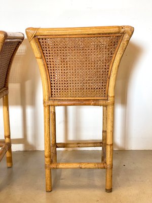 Austrian Straw and Bamboo Side Tables, 1970s, Set of 2-NPC-1175330