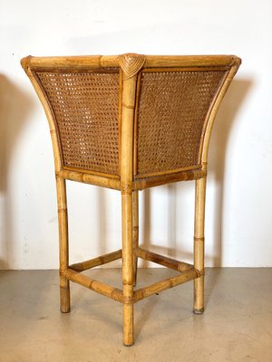 Austrian Straw and Bamboo Side Tables, 1970s, Set of 2-NPC-1175330