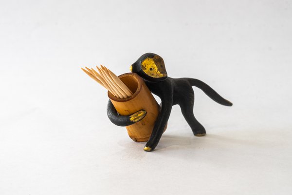 Austrian Toothpick Holder Displaying a Monkey by Walter Bosse for Herta Baller, 1950s-SPD-2016036