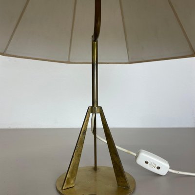 Austrian Tripod Kalmar Style Brass Table Light, 1960s-QZ-1743362