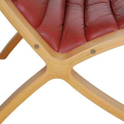 Ax Armchair in Red Leather by Peter Hvidt & Orla Mølgaard, 1970s-MTD-1805055