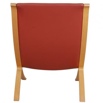 Ax Armchair in Red Leather by Peter Hvidt & Orla Mølgaard, 1970s-MTD-1805055