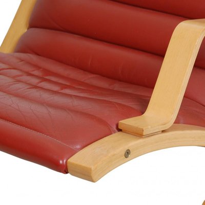 Ax Armchair in Red Leather by Peter Hvidt & Orla Mølgaard, 1970s-MTD-1805055