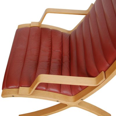 Ax Armchair in Red Leather by Peter Hvidt & Orla Mølgaard, 1970s-MTD-1805055