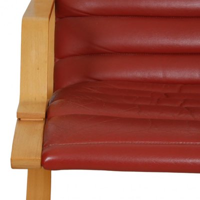 Ax Armchair in Red Leather by Peter Hvidt & Orla Mølgaard, 1970s-MTD-1805055