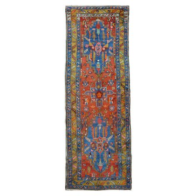 Azerbaijan Runner Rug with 3 Geometric Medallions, 1950s-YGE-1113209