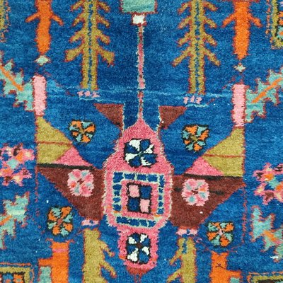 Azerbaijan Runner Rug with 3 Geometric Medallions, 1950s-YGE-1113209