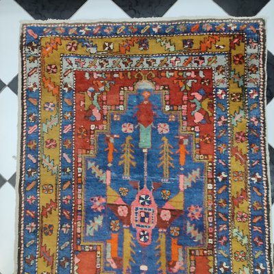 Azerbaijan Runner Rug with 3 Geometric Medallions, 1950s-YGE-1113209