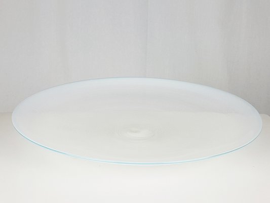 Azure White and Clear Filigrana Murano Glass Centerpiece from Barovier & Toso, 1980s-RD-2028869