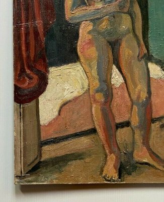 B. de Chateau Thierry, Nude Woman, Oil on Panel, 1930s-QKG-1383279