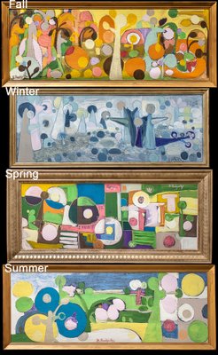 B. Radziwill, The Four Seasons, 2019, Acrylic on Canvases, Framed, Set of 4-JCN-1697826