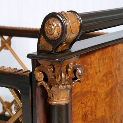 Baby Bed Cot in Burl Walnut and Carved Maple by Paolo Buffa for La Permanente Mobili Cantù, 1930s-NJV-1373662