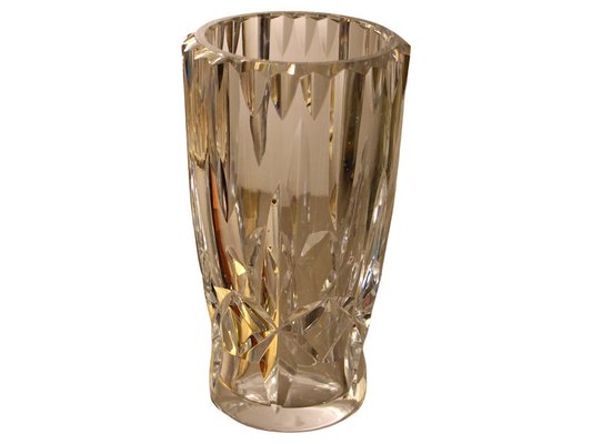 Baccarat Cut Clear Crystal Vase, 1970s-YF-1427633