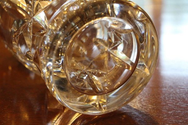 Baccarat Cut Clear Crystal Vase, 1970s-YF-1427633