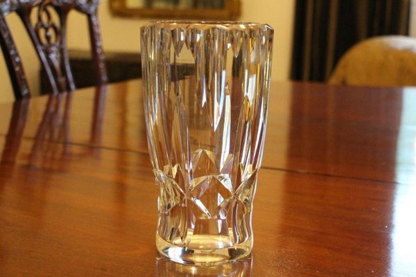 Baccarat Cut Clear Crystal Vase, 1970s-YF-1427633