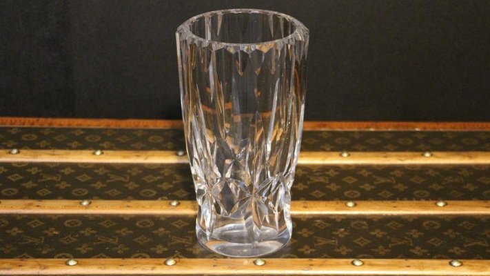 Baccarat Cut Clear Crystal Vase, 1970s-YF-1427633