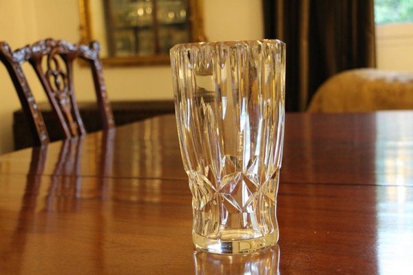 Baccarat Cut Clear Crystal Vase, 1970s-YF-1427633