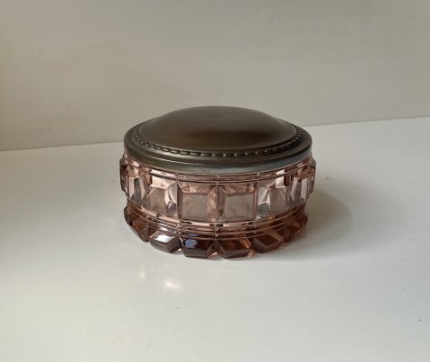 Baccarat Rose Crystal and Copper Dresser Jar, 1930s-LCR-1804152