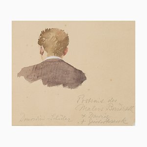 Background View of the Painter Arthur Bendrat, 20th-century, Watercolor-OJR-1273404