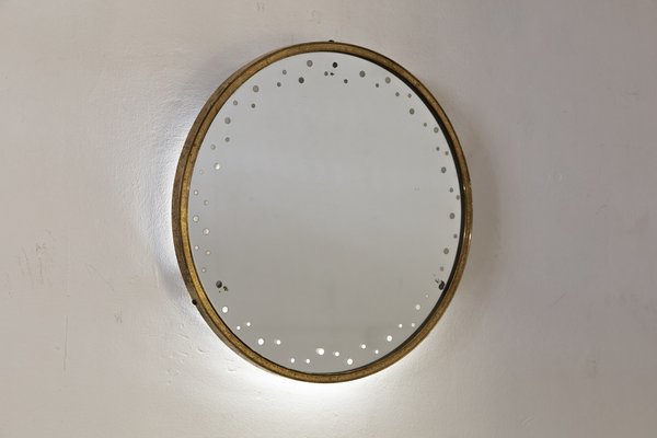 Backlit Mirror in Brass, 1950s-LMR-1279876