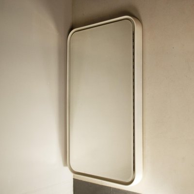 Backlit Mirror with Curved Wooden Frame-JQO-1184508