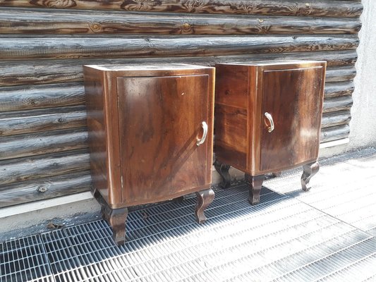 Bakelite Nightstands with Metal Handles, 1940s, Set of 2-RAQ-1389086