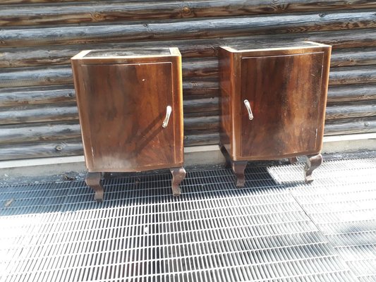 Bakelite Nightstands with Metal Handles, 1940s, Set of 2-RAQ-1389086