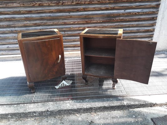 Bakelite Nightstands with Metal Handles, 1940s, Set of 2-RAQ-1389086