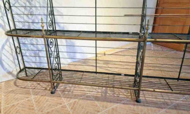 Bakers Shelf in Wrought Iron and Brass, 1900s-SIZ-1789180