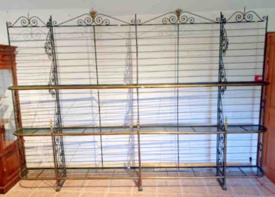 Bakers Shelf in Wrought Iron and Brass, 1900s-SIZ-1789180