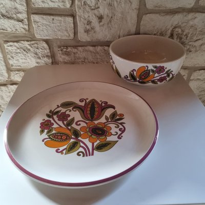 Bali Dish and Bowl, Belgium, 1970s, Set of 2-GSF-1806841