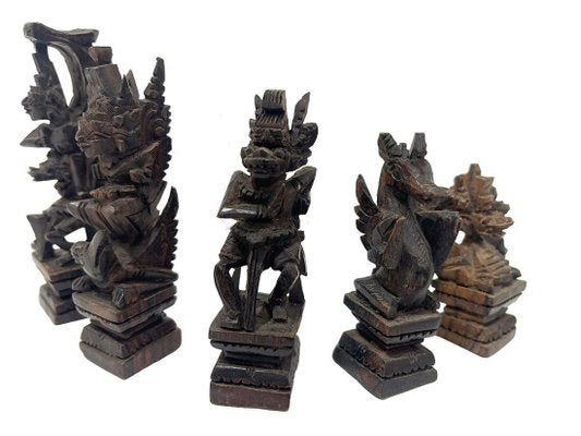 Balinese Chess Set in Box, 20th Century, Set of 33-UCH-1700770